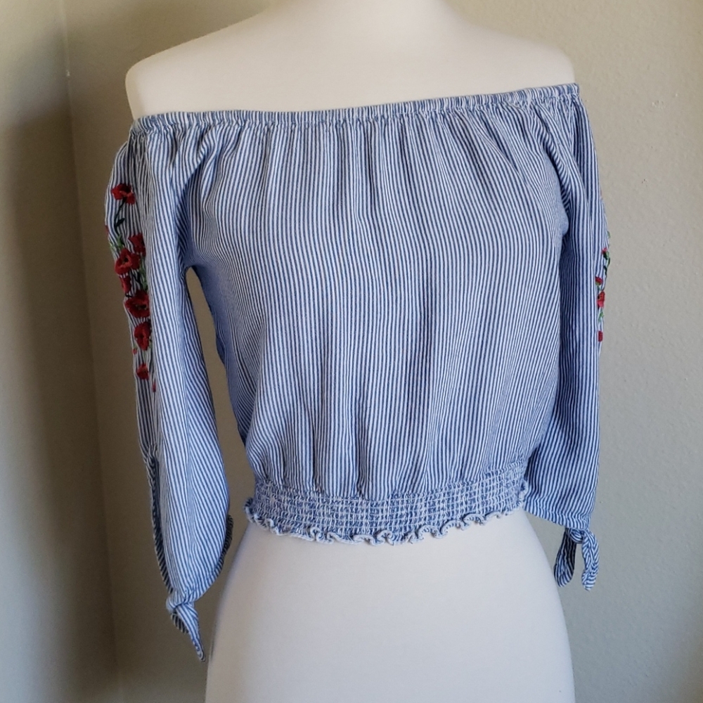 Hollister off the shoulder top.